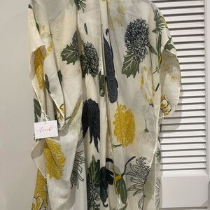 Floral Kimono with Yellow and Green Accents NWT